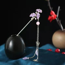 Mingjin Shop2 No.12 Boyutu Vintage Hanfu Saç Tokası Çin Clarystal Boncuk Tokalar Çiçekler Saç Tokası Püskül Şapkalar ile Düğün Aksesuarları (Yurt Dışından)