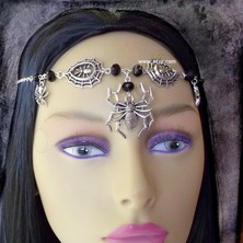 Mingjin Shop2 A4 Wicca Moon & Triskele Başlığı Gotik Baş Zinciri Ay Halkası Pagan Başlığı Wiccan Baş Zinciri (Yurt Dışından)