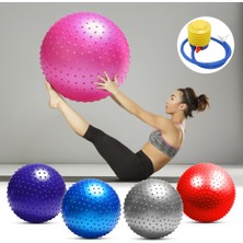 Chaoduo Shop Pembe Tarzı 75CM Yuvarlak Egzersiz Fitness Şişme Vücut Dengesi Pilates Pompalı Yoga Topu (Yurt Dışından)