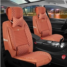 Startcar Nissan Navara Uyumlu Deri Oto Koltuk Kılıfı Ön Arka Takım Tarçın Sc