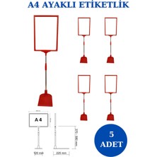 Rafburada 5 Adet Kırmızı A4 Ayaklı Fiyat Etiketi Sepet Etiketi Çerçeveli Fiyat Etiketi Eşek Askılık Etiketi