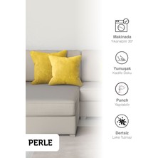 PERLE HOME DAİLY SERİES GÜNEŞ SARISI RENGİ KIRLENT YASTIK KILIFI