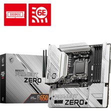 MSI MB B650M PROJECT ZERO AM5 DDR5 7600MHZ(OC) HDMI DP M.2 USB3.2 2.5G LAN WI-FI 6E mATX