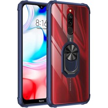 FUJİMAX Xiaomi Redmi 8A Kılıf Silikon Kenarlı Yüzüklü Manyetik Mola Telefon Kılıfı