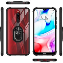 FUJİMAX Xiaomi Redmi 8A Kılıf Silikon Kenarlı Yüzüklü Manyetik Mola Telefon Kılıfı