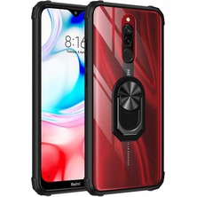 FUJİMAX Xiaomi Redmi 8A Kılıf Silikon Kenarlı Yüzüklü Manyetik Mola Telefon Kılıfı