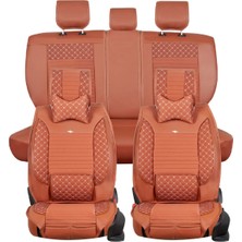 Startcar Seat Ateca Uyumlu Deri Oto Koltuk Kılıfı Ön Arka Takım Tarçın Sc