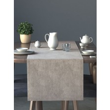 PERLE Kadife Dokulu Taş Rengi Daily Series Runner 40 X 140