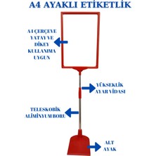 Rafburada 5 Adet Sarı A4 Ayaklı Fiyat Etiketi Sepet Etiketi Çerçeveli Fiyat Etiketi Eşek Askılık Etiketi