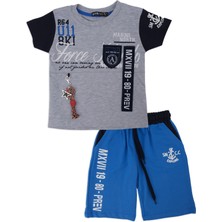 Bebelop Erkek Çocuk Yazı Baskılı Yazlık T-Shirt Şort 2'li Alt Üst Takım