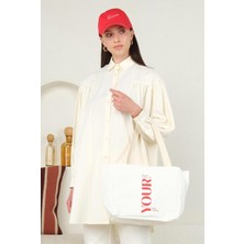 HE-QA Baskılı Çanta Your Beyaz