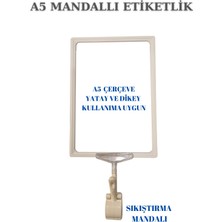 Rafburada 5 Adet Sarı A5 Mandallı Fiyat Etiketi Sepet Etiketi Çerçeveli Fiyat Etiketi Eşek Askılık Etiketi