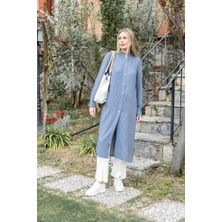 Olcay Hakim Yaka Uzun Tunik Mavi 9826