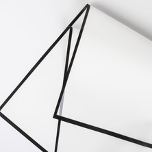 Roco Paper Co. Çiçek Ambalaj Kağıdı Beyaz Siyah Kenarlı 5 Adet Mat Opp 58 x 58 cm