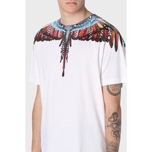 Marcelo Burlon Pamuklu Regular Fit Bisiklet Yaka T Shirt Erkek T Shirt Cmaa018S23Jer0020125