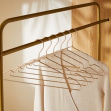 Ocean Home Textile 6 Adet Gold Metal Elbise Kıyafet Askısı, Giysi Askısı 22x41x0.4 cm