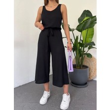 Primavera Trend Beli Kuşaklı Oversize Tulum