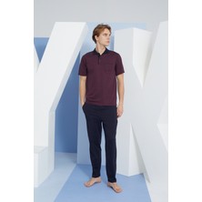Kly Polo Yaka Dügmeli Pijama Takim  Pamuk Penye