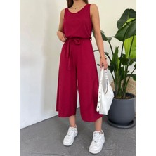 Primavera Trend Beli Kuşaklı Oversize Tulum