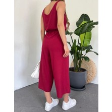 Primavera Trend Beli Kuşaklı Oversize Tulum