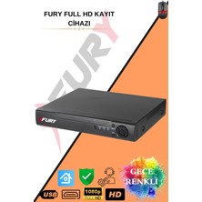 Fury 6 Kameralı Full Hd Gece Renkli - Su Geçirmez Ultra LED Güvenlik Kamerası Seti 1tb