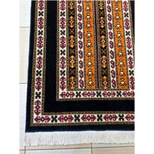 Burak Halı El Dokuma Şal Halısı 75X125 Turuncu Lacivert %100 Yün Kök Boya
