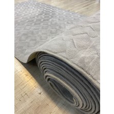 ERDEMİR HALI Merinos Gri Iskandinav Halı Görünümlü Jel Taban Yolluk