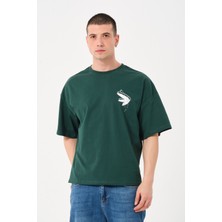 Owut Collection Erkek Bisiklet Yaka Baskılı Oversize T-Shirt