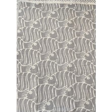 AZH Balık Desenli Çift Kişilik Organik Pamuk Pike 185X230CM (Oeko-Tex® Standard 100 Sertifikalı)