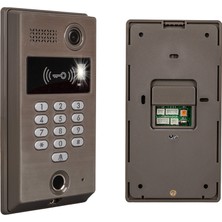 Powermaster Parmak Izi Girişli Görüntülü Diafon Kapı Zili Sistemi 1 Dairelik Gece Görüşlü Dokunmatik Ekran Interkom