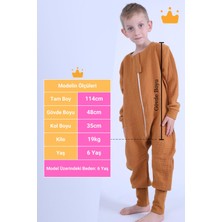 Begisa 2-8 Yaş 1 Tog 4 Katlı Müslin Çocuk Uyku Tulumu Unisex Uzun Kollu Uyku Tulumu