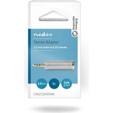 Nedis 3.5 mm Erkek - 6.35 mm Dişi Stereo Altın Kaplama Çevirici Adaptör