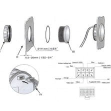 Kus 4'lü Temiz Su + Pis Su + Gri Su + 12V Voltmetre Göstergesi Siyah 111MM