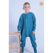 Begisa 2-8 Yaş 1 Tog 4 Katlı Müslin Çocuk Uyku Tulumu Unisex Uzun Kollu Uyku Tulumu