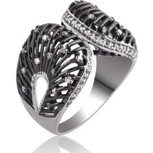 Serra Jewels Gümüş Beyaz Taşlı Bayan Yüzük