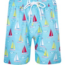 REMSA  Erkek Deniz Havuz Şortu Desenli Lupin S255 Turkuaz