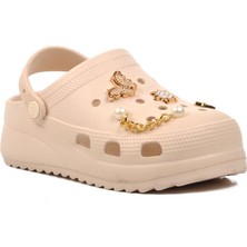 Ayakmod 205 Ekru Kadın Sabo Terlik