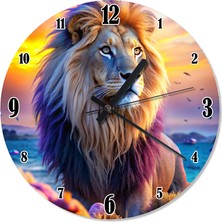 Ekart Gün Doğumunda Aslan Şekilli Duvar Saati