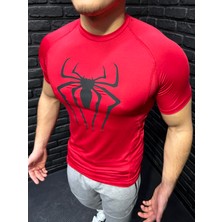 Yhm Spiderman Compression T-Shirt Kırmızı Fonksiyonel Sporcu T-Shirt