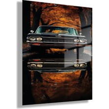 Gaagart Temperli Cam Tablo Nostalji Chevrolet Araba Fotoğrafı