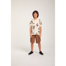 Escabel Palmiye Baskılı Desenli T-Shirt ( 4-14 Size ) 1721