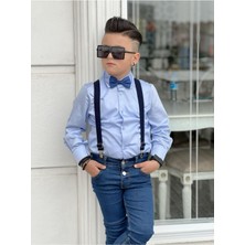 Modavals Askılı Papyonlu 4 Parça Erkek Çocuk Kot Takım
