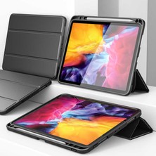 Five-E Apple iPad Pro 12.9 5. Nesil Yatay Standlı Kalemlikli Uyku Modlu Leather Smart Kılıf ve Ekran Koruyucu A2378 A2461 A2379 A2462