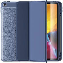 Five-E Apple iPad 8. Nesil 10.2 Inc Yatay Standlı Kalemlikli Uyku Modlu Leather Smart Kılıf ve Ekran Koruyucu A2270 A2428 A2429 A2430