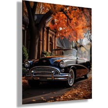 Gaagart Temperli Cam Tablo Sonbahar ve Klasik Buick Fotoğrafı