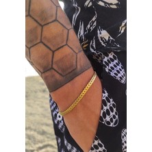 Herşey Nota Urban Kararmaz Gold Çelik Bileklik Unisex