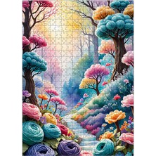 Tablomega Ahşap Mdf Puzzle Yapboz Renkli Ağaçlar 500 Parça 50*70 cm