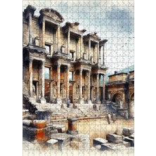 Karizma Tablo Ahşap Mdf Puzzle Yapboz Efes Celsus Kütüphanesi 500 Parça 50*70 cm