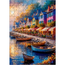 Ekart Ahşap Mdf Puzzle Yapboz Göl Evi ve Kayıklar 120 Parça 25*35 cm