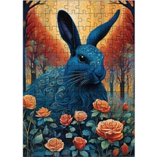 Karizma Tablo Ahşap Mdf Puzzle Yapboz Tavşan ve Çiçekler 120 Parça 25*35 cm